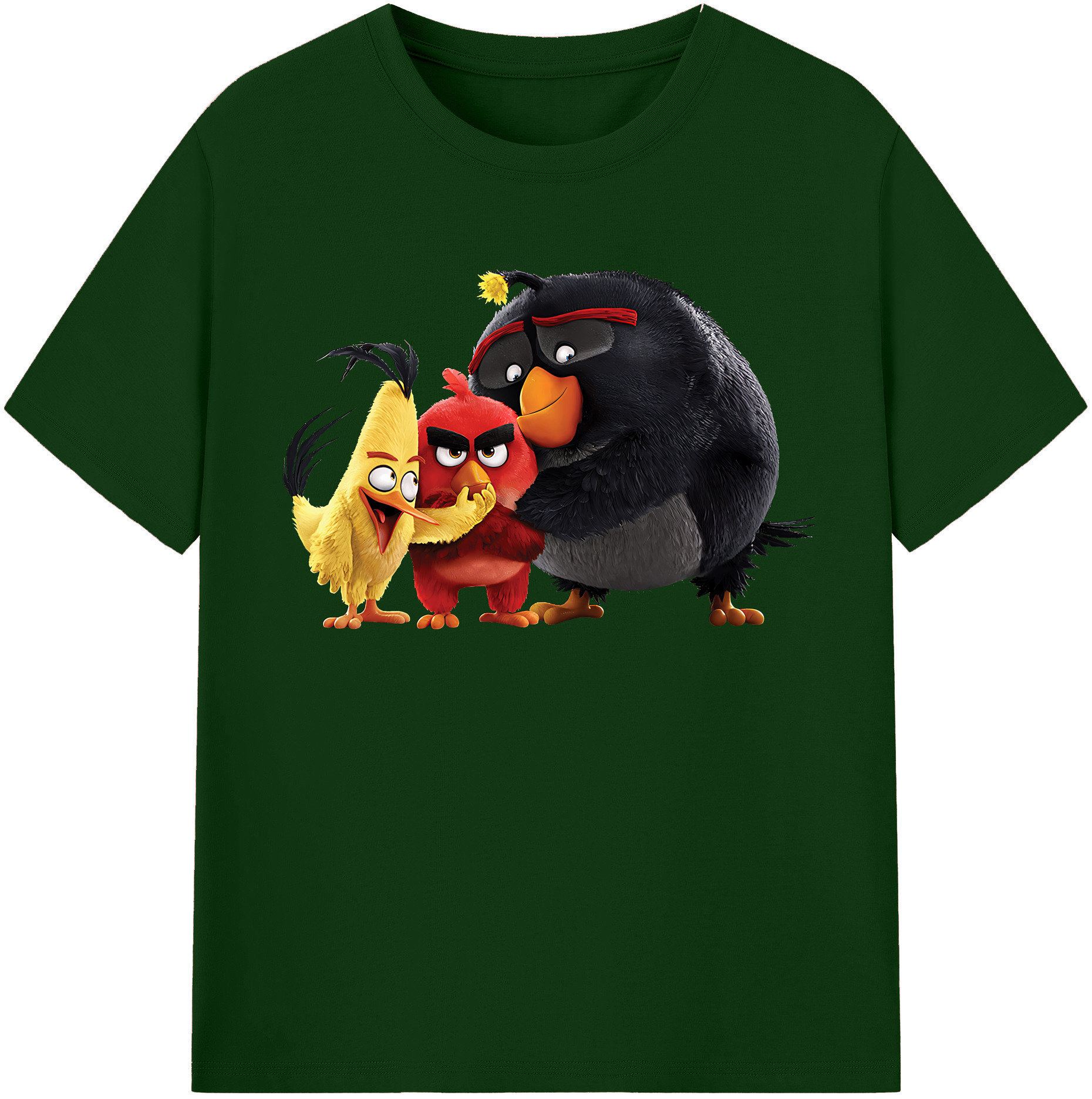（画像用） Angry Birds アングリーバード 綿100％半袖Tシャツ（フロントプリント）
